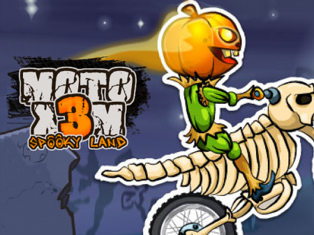 moto x3m 6 spooky land poster